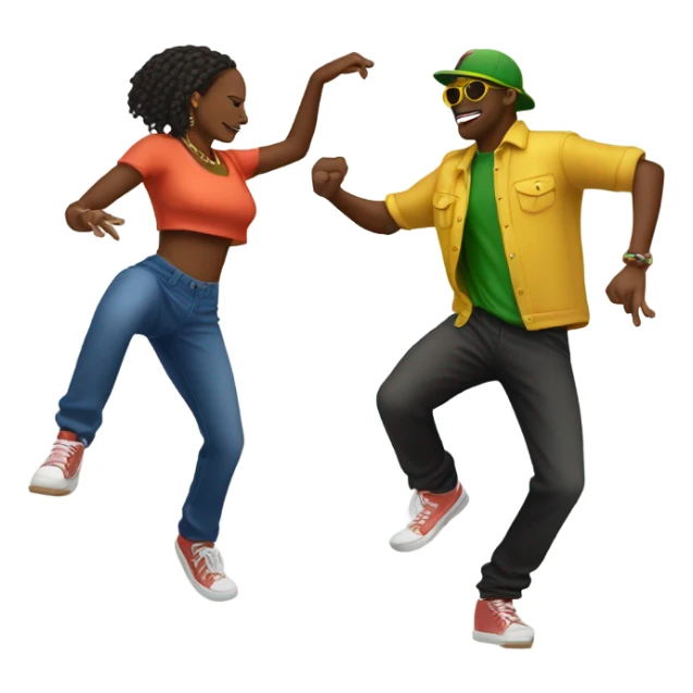 Two people dancing to reggaeton music sticker