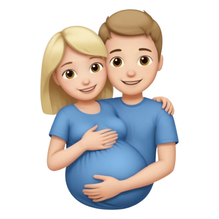 Make a pregnant boy being hugged by a girl sticker