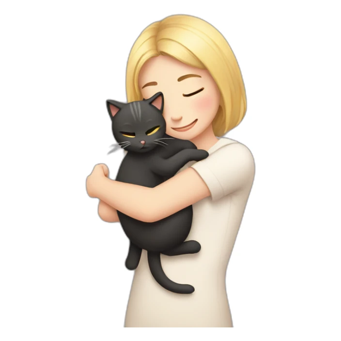 Hug cats and girl sticker