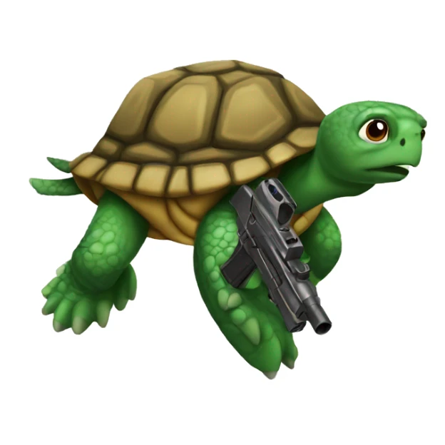 Turtle with gun sticker