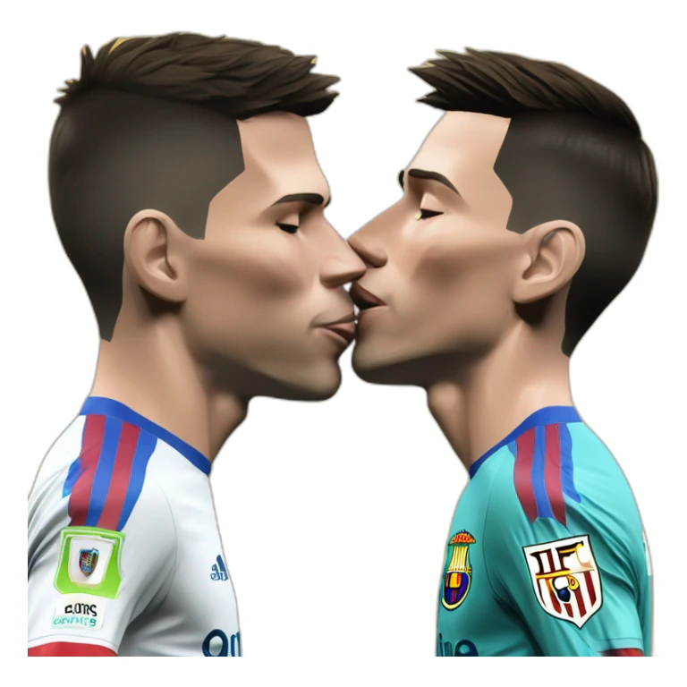 cristiano ronaldo kisses lionel messi sticker