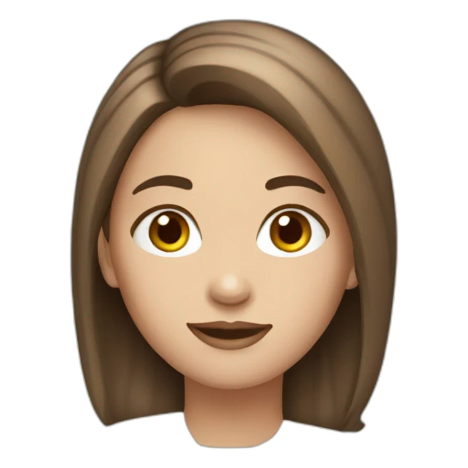 birthday white brown hair girl sticker