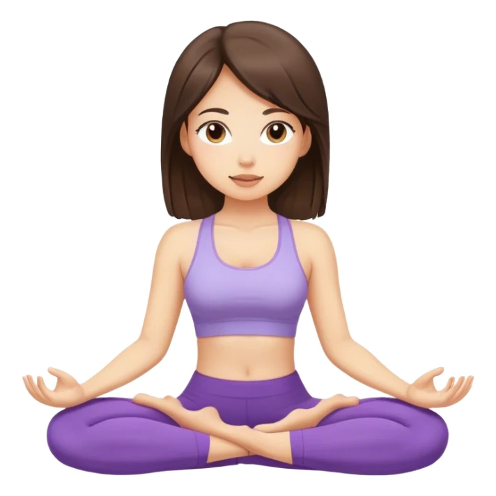 Brunette girl doing yoga sticker