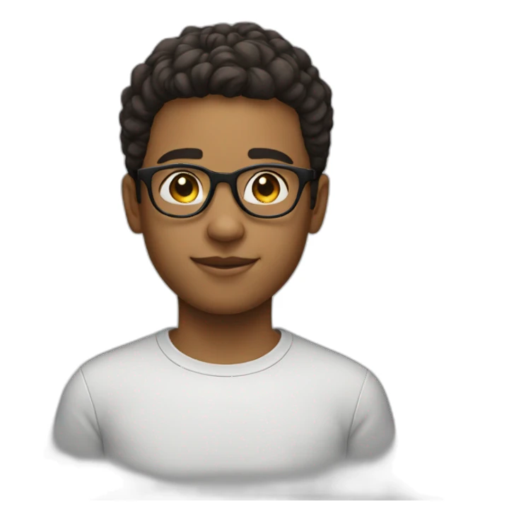a boys face light skin and glasses  sticker