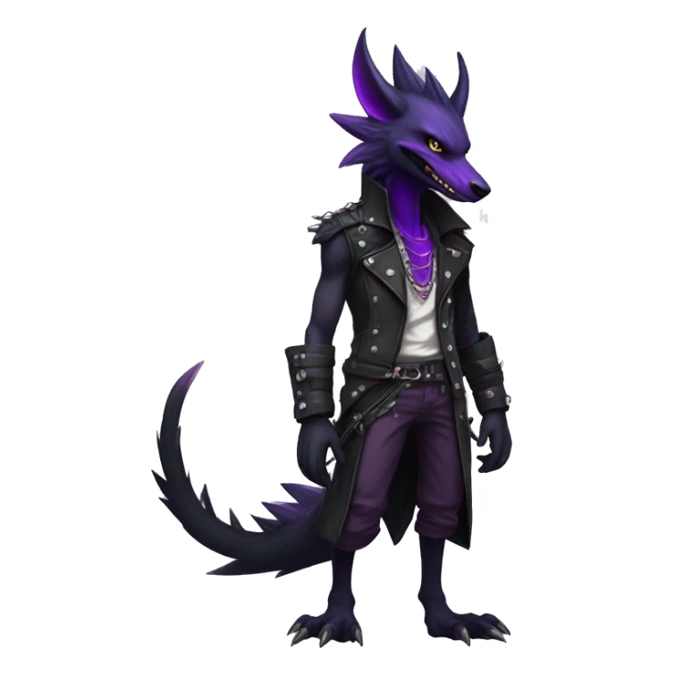 Black and purple edgy punk nargacuga-sergal full body sticker