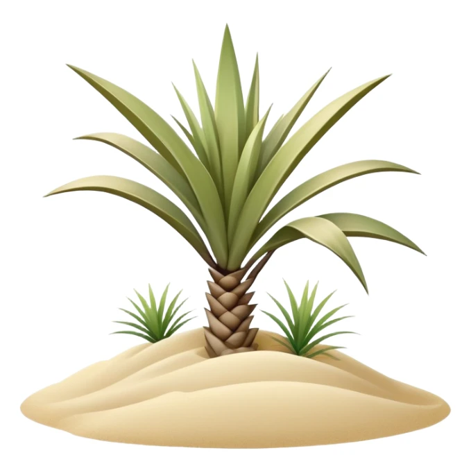 generate realistic detailed yucca in 3d style with sand  sticker