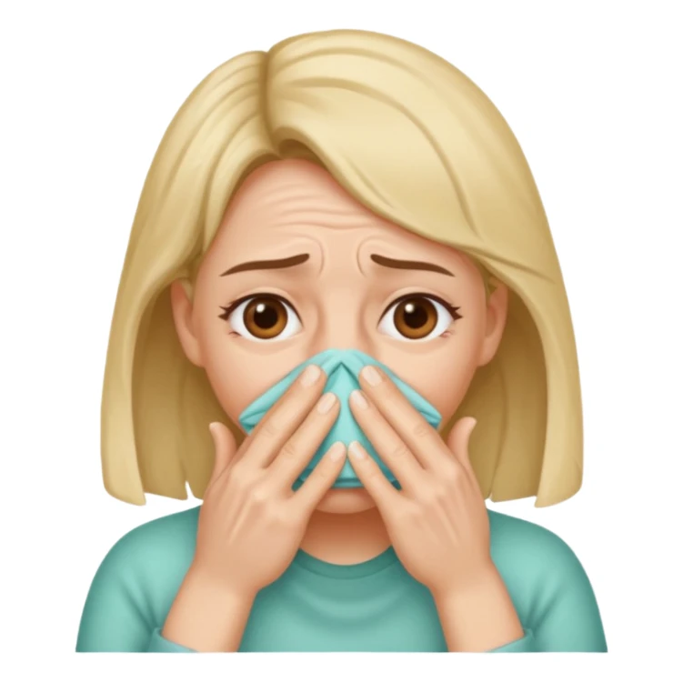 The girl needs to be blocking her nose with both hands to avoid the bad smell. sticker