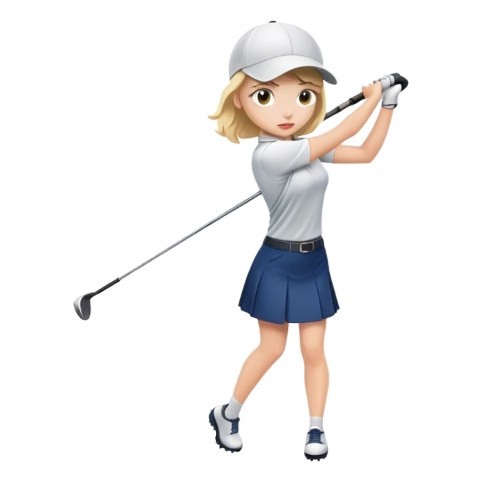 Girl swinging golf club sticker
