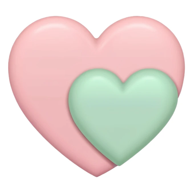 A half pastel green half pastel pink heart sticker