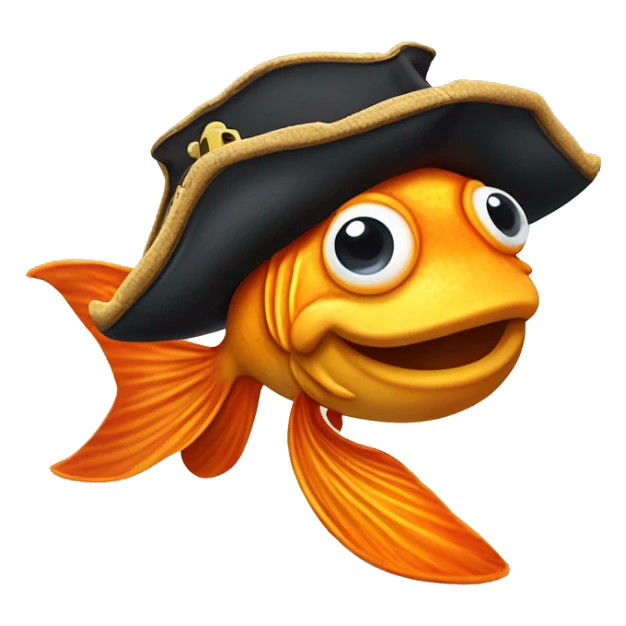 smiling goldfish cracker wearing a pirate bandana and eye patch sticker