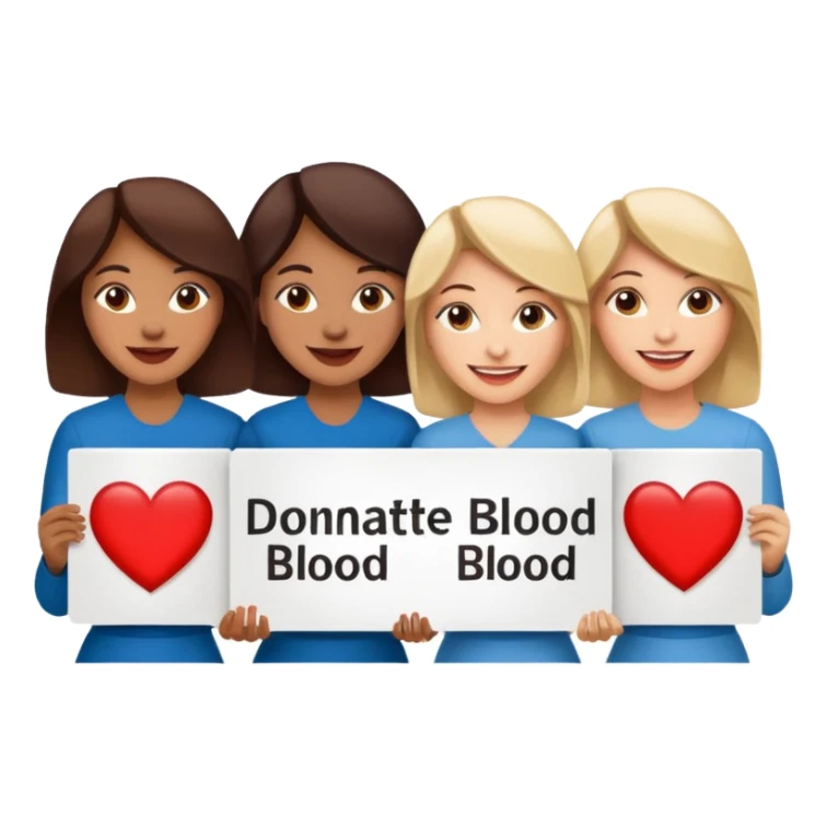 Four women promoting blood donation sticker