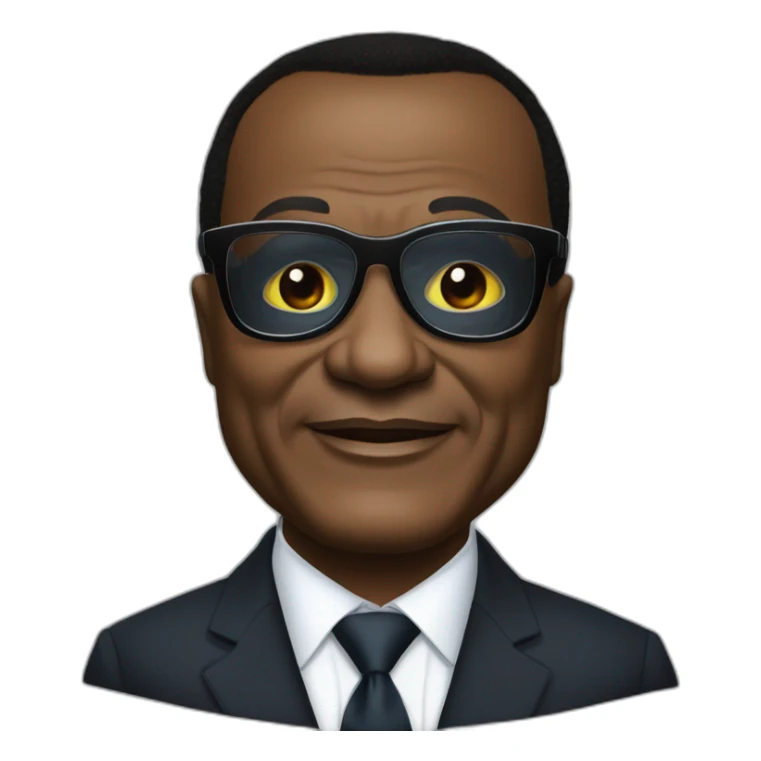 Denis Sassou-Nguesso avec des lunettes sticker