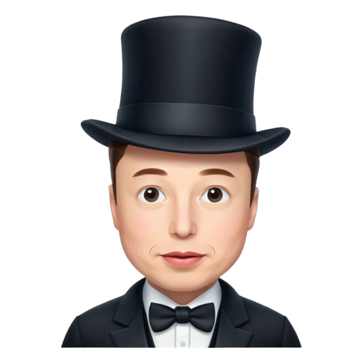 elon musk wearing a tophat sticker