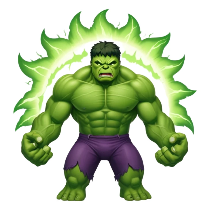 Savage Hulk versus World Breaker Hulk, classic angry Hulk facing powered-up glowing Hulk sticker