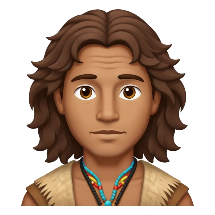 tall indigenous man with wavy brown hair sticker