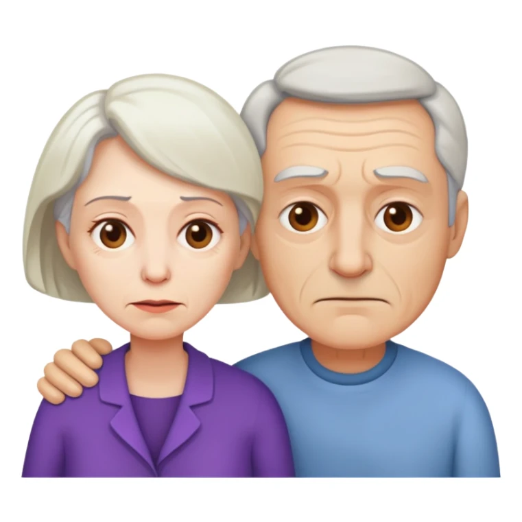 Middle age guy and older woman sick  sticker