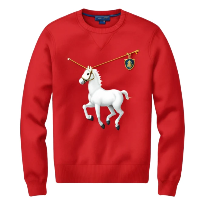 red crewneck Ralph Lauren sweater  sticker