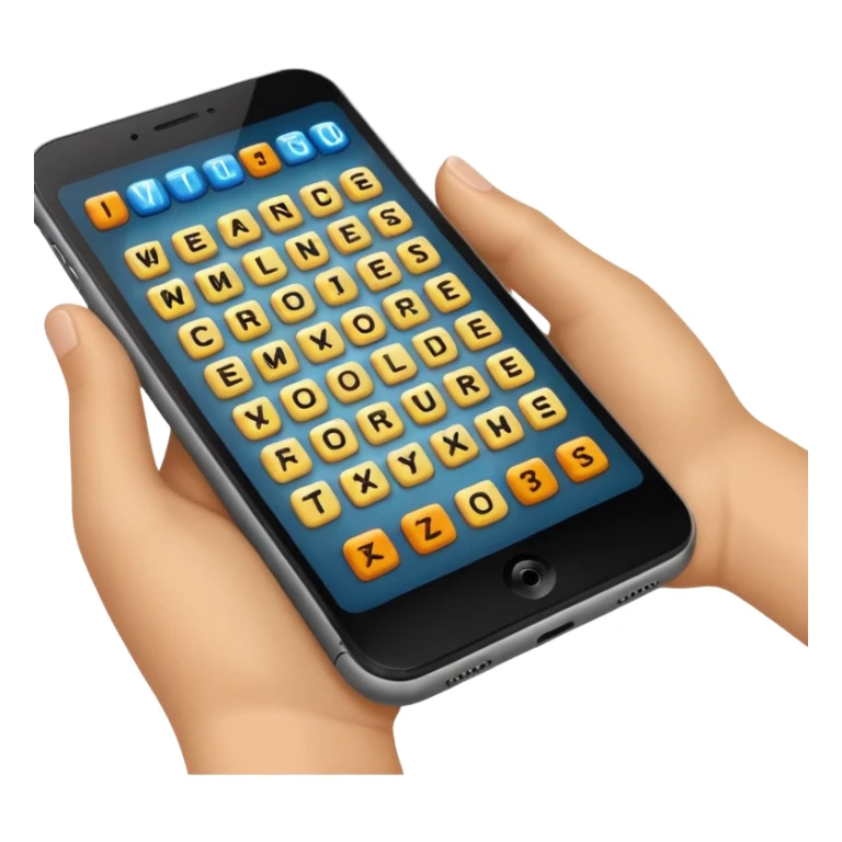 a phone showing a word game being played on it  sticker