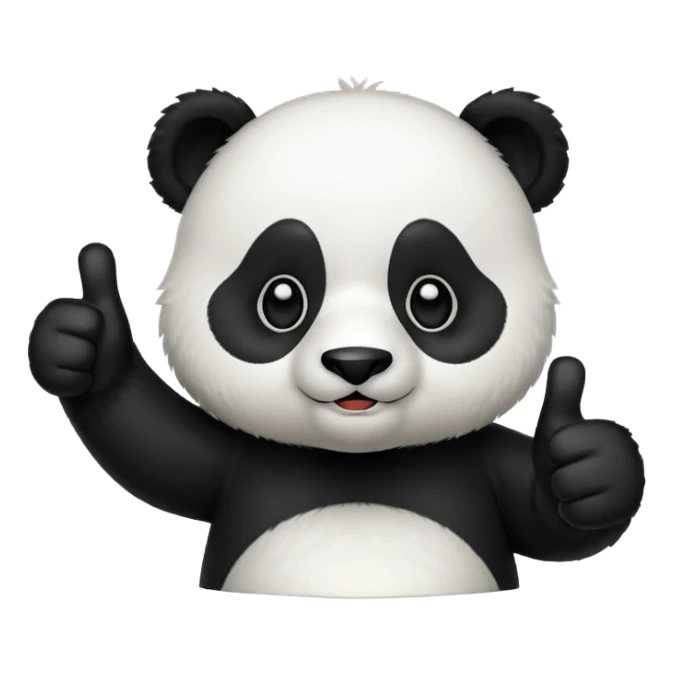A cute panda emoji giving a thumbs up with '666' text sticker