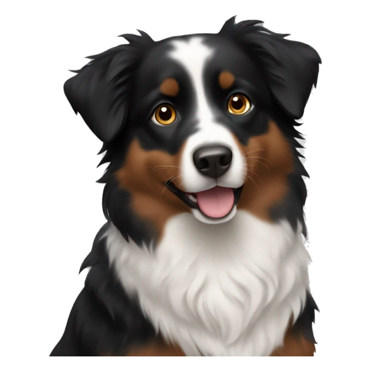 Small black australian shepherd dog with dark brown eyes sticker