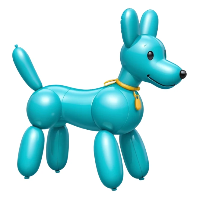 Balloon dog electric bright white turquoise sticker