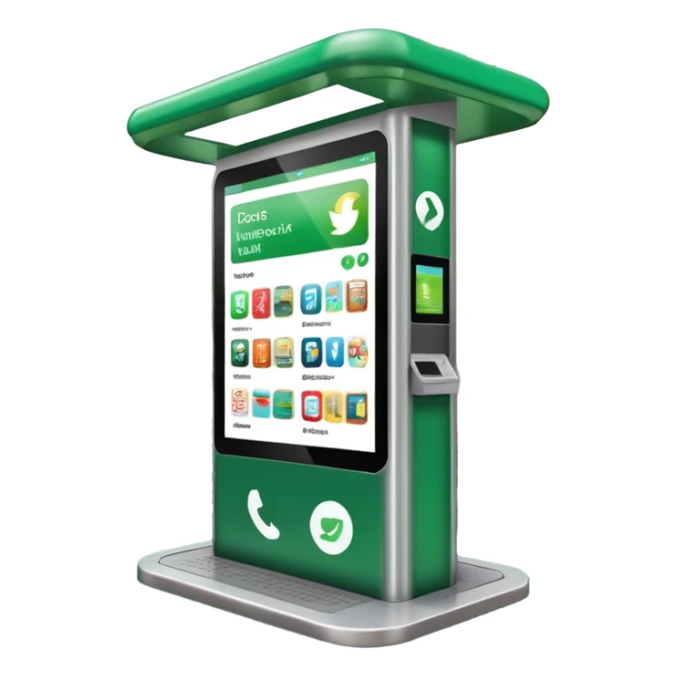 Digital Kiosk + green interface + public info, Street Advertisements. sticker