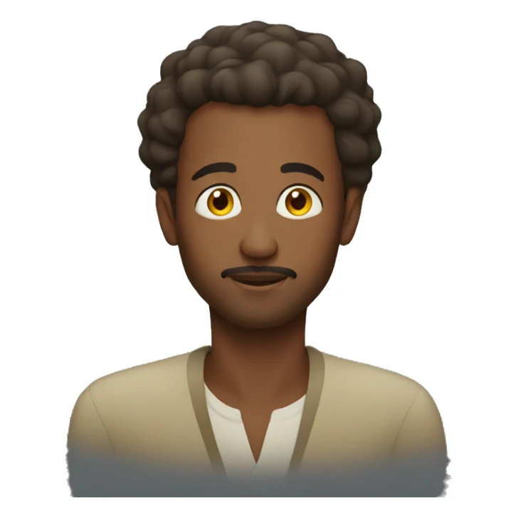 Ethiopian man mysterious, passionate, care sticker