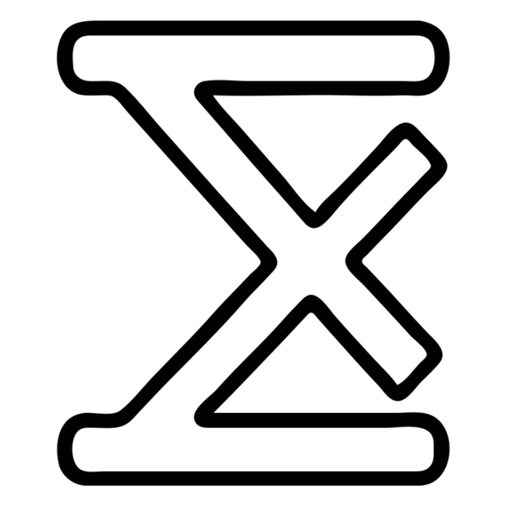 The Phoenician letter "𐤊" on a light blue circular background, Kaspa cryptocurrency logo sticker