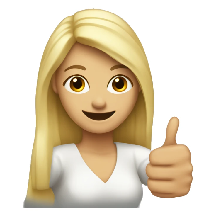 blond woman and thumbs up sticker