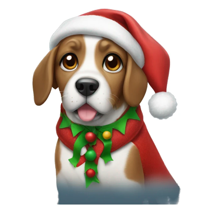 Dog in Christmas outfit sticker