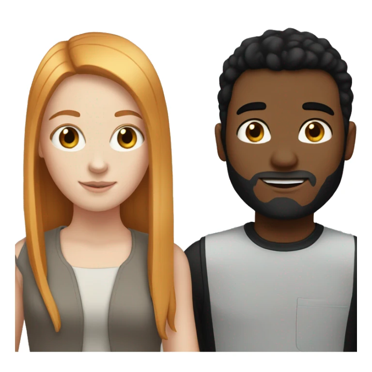 White girl with black hair and ginger boy sticker