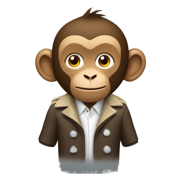 A monkey wearing a long football coach coat sticker
