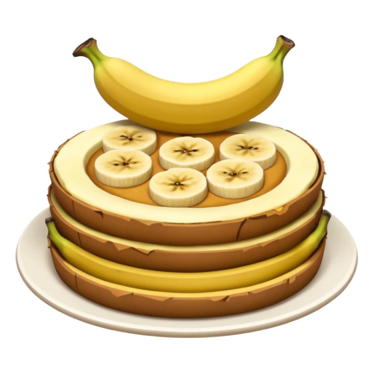 Panquecas em um prato redondo com rodelas de banana sticker