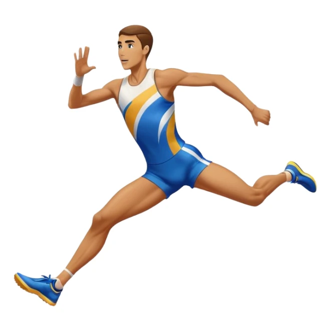 high jumper running up to the bar, action pose sticker