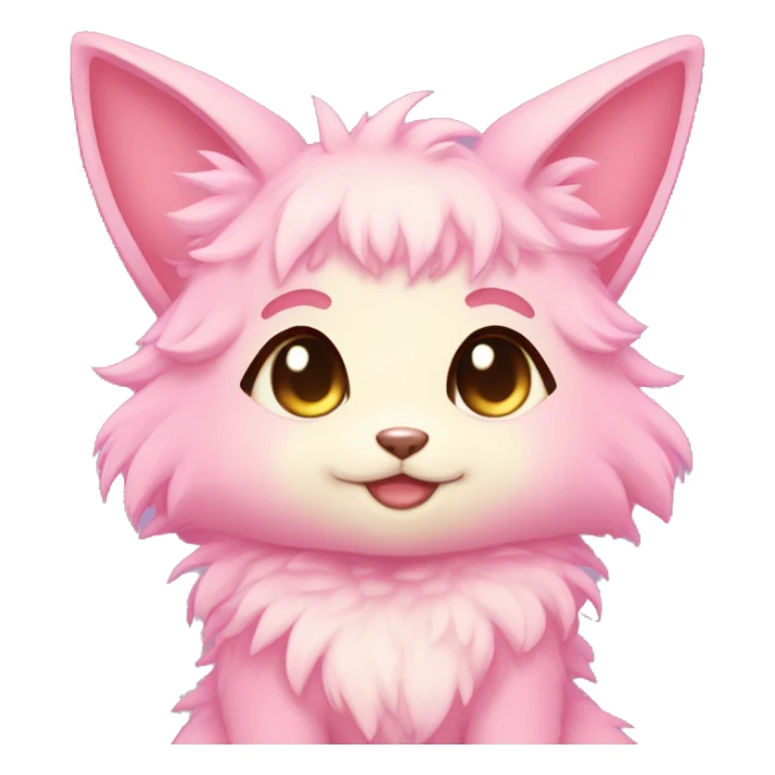 Anthro Shiny Pastel Pink Gradient Anime Chibi Fakémon Fur Sona sticker