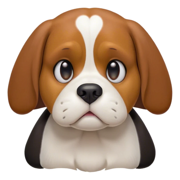 Cinematic Grumpy Tri-Color Beagle Portrait Emoji, Head tilted slightly with a deeply unimpressed expression, featuring a thick tri-color coat of white, brown, and black, large, droopy hazel eyes narrowed into an unamused glare, floppy ears slightly drooping in exasperation, Simplified yet comically expressive features, highly detailed, glowing with a dry, sarcastic glow, high shine, effortlessly judgmental yet dignified, stylized with a touch of cynicism, bright but brooding, soft glowing outline, capturing the essence of an eternally unimpressed yet endearing companion, so lifelike it feels like it could sigh heavily at you in disdain at any moment! sticker