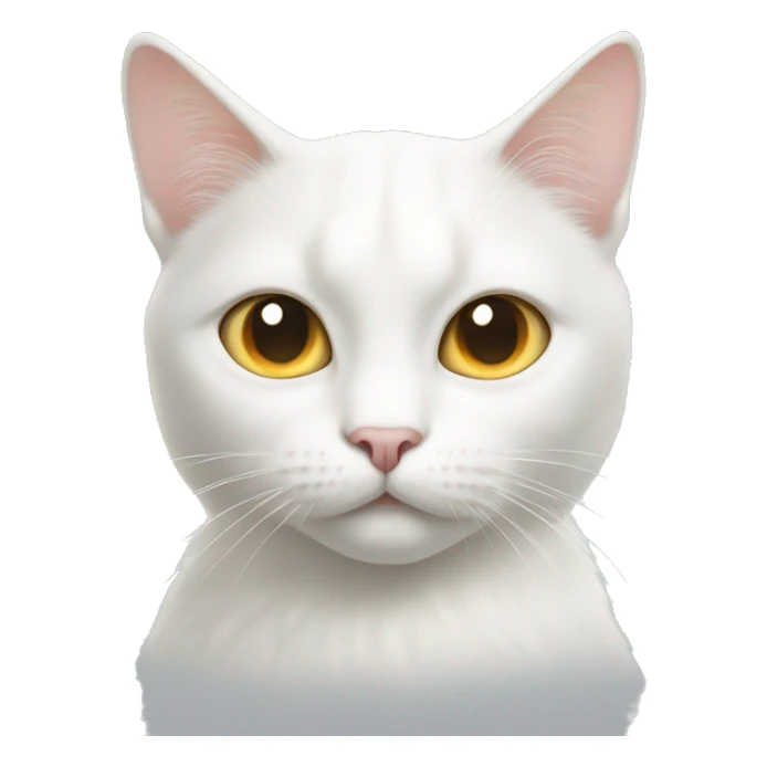 white cat with one white eye and one gold eye sticker