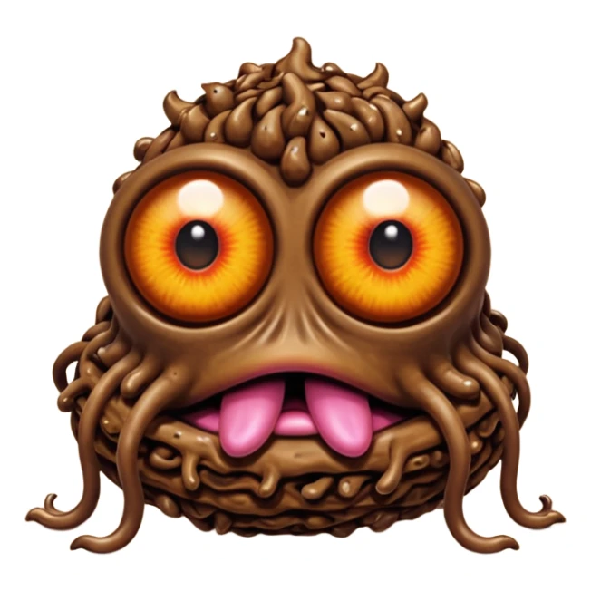 D&D beholder made out of poop sticker