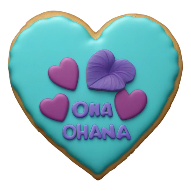 Teal purple Cookie heart with ohana sticker