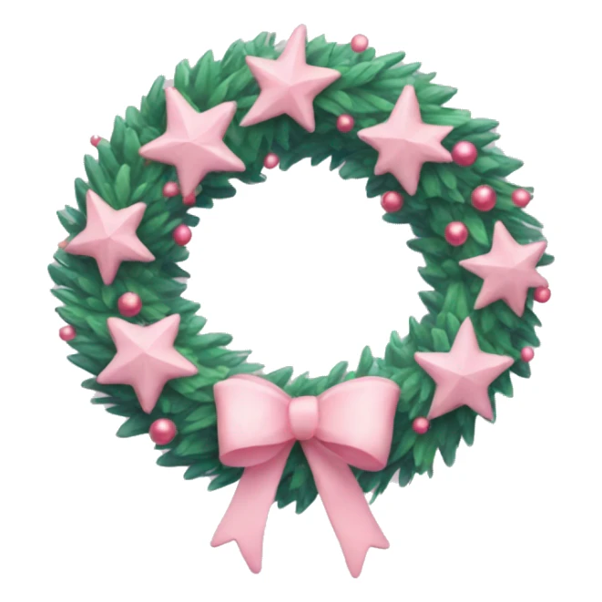 Pastel pink Christmas wreath sticker