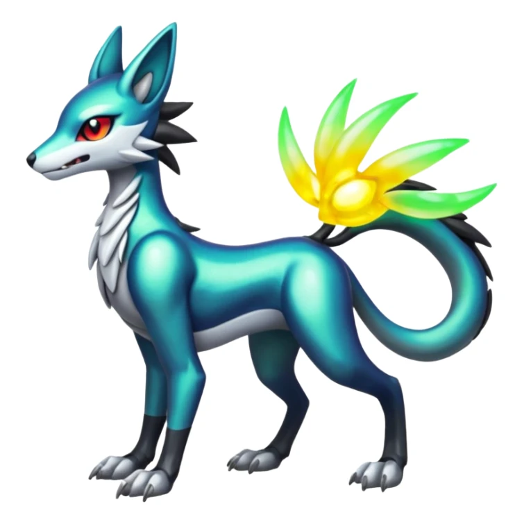 Meloetta-Sergal-Protogen-hybrid-fusion-Fakémon-creature, full body sticker