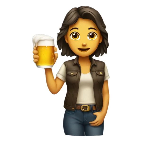 Girl with beer in hand sticker