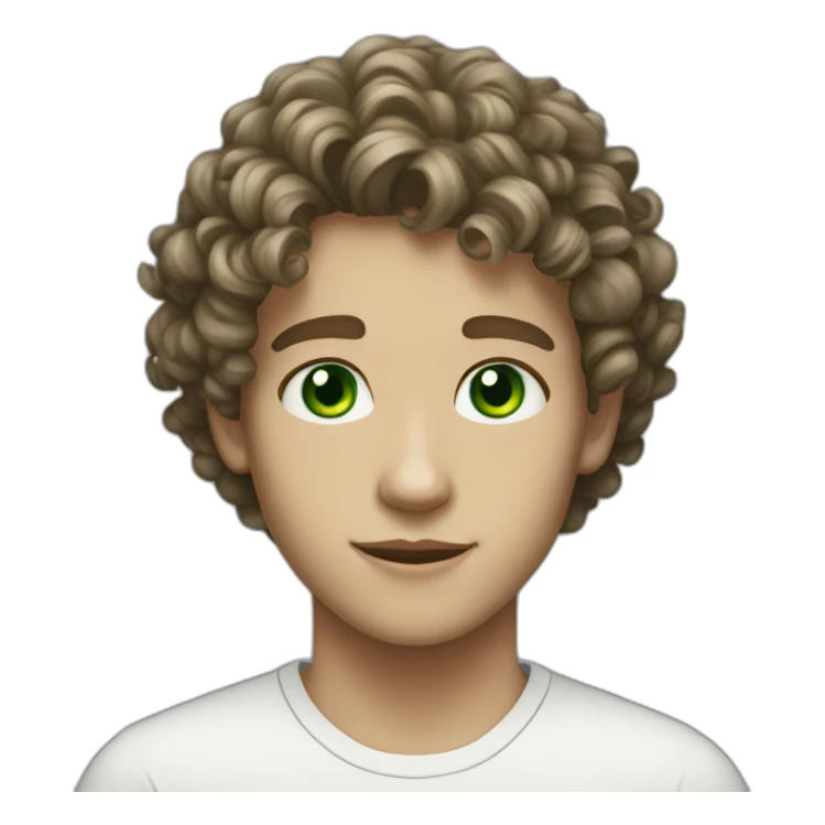 13 years old Boy Green eyes curly hair and white skin sticker