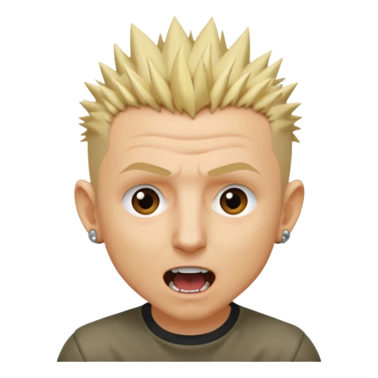 Chester Bennington blonde spike hair sticker