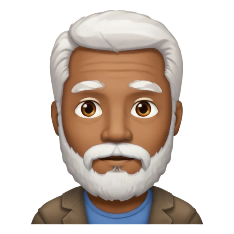 Hombre marrón con la pelada blanca y barba sticker