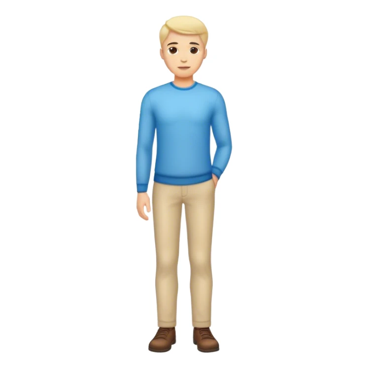 full body intelligent male human character sticker