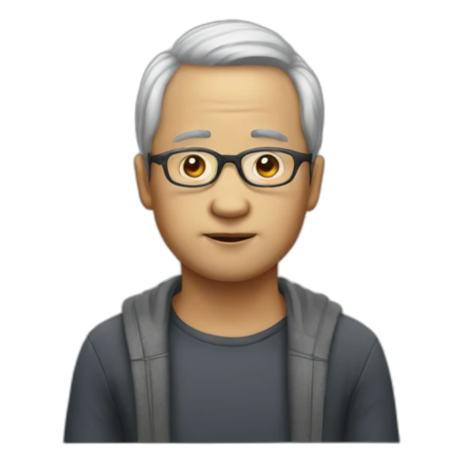 less hair chineseman with eyeglasses sticker