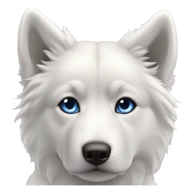 perro lobo siberiano de ojos azules y pelo totalmente  blanco  sticker