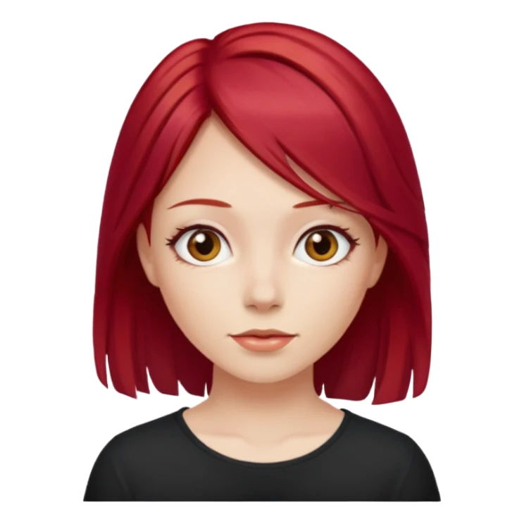 girl with cherry red hair long  sticker