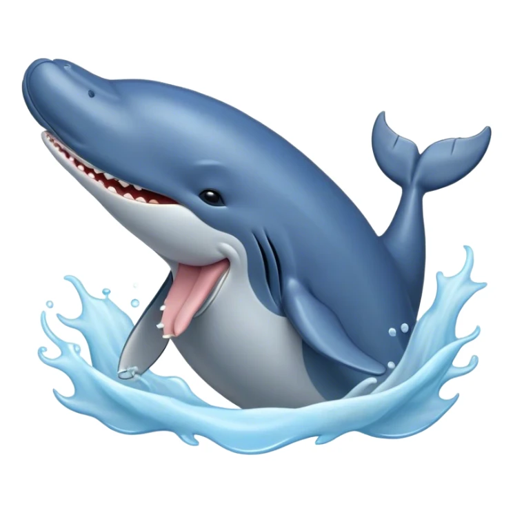 Cinematic Cute Yawning Humpback Whale Portrait Emoji, Head tilted slightly with a dramatic, wide-open yawn, showcasing a massive yet gentle blue-gray body with gently rippling baleen plates and sleepy, half-closed eyes, Simplified yet irresistibly adorable features, highly detailed, glowing with a soft, cozy marine glow, high shine, relaxed yet expressive, stylized with a dash of whimsical deep-sea charm, soft glowing outline, capturing the essence of a drowsy yet affectionate humpback whale that appears ready to drift into a deep-sea slumber! sticker